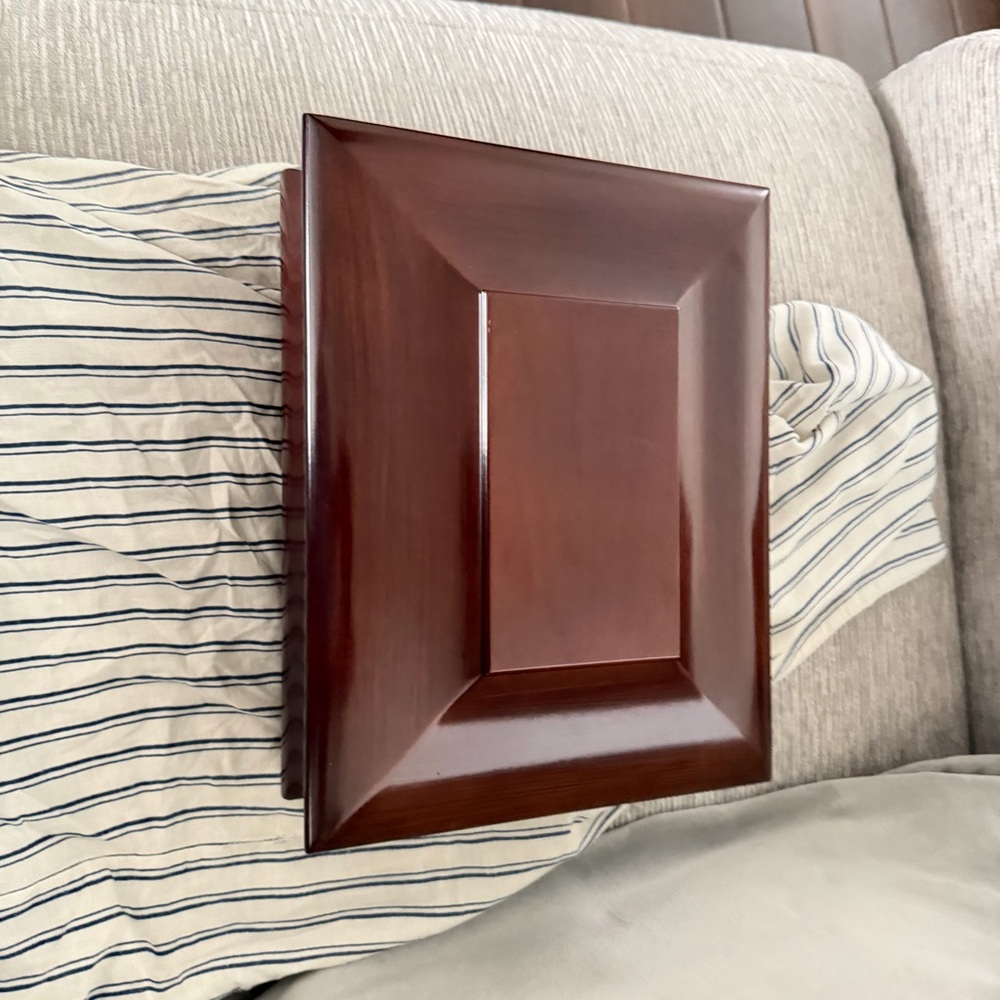 Bombay Dark Cherry Wood Jewelry Box with Gold Label